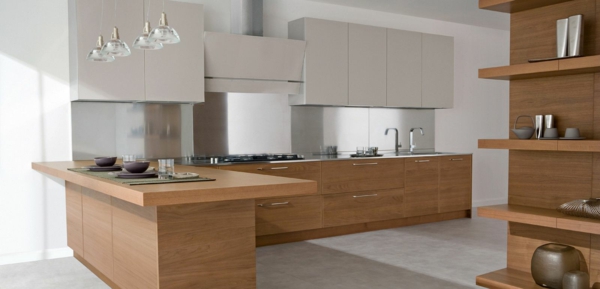 Schicke moderne Holz Küchen Designs einrichtung regale möbel