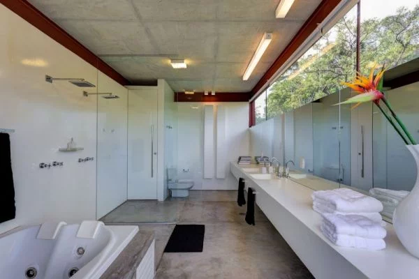 elegantes cooles brasilianisches haus badezimmer waschbecken
