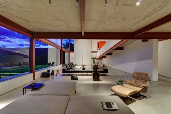 modernes brasilianisches haus fassade erdgeschoss relax liege