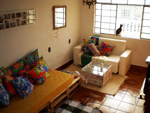 möbel holzpaletten wohnzimmer traditionell design idee