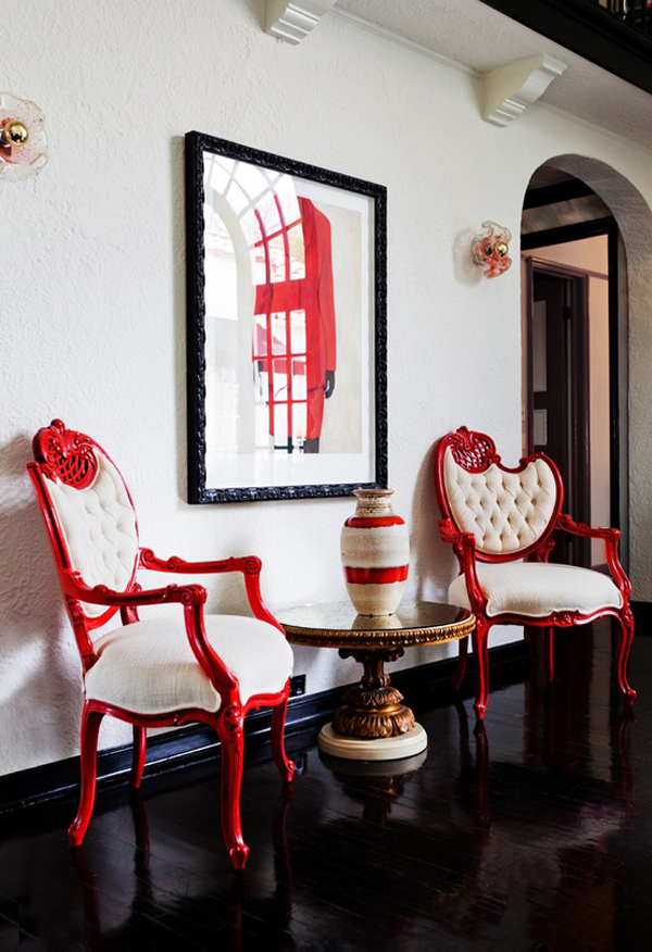 möbel von berühmten designern wohnzimmer sessel klassisch rot rahmen