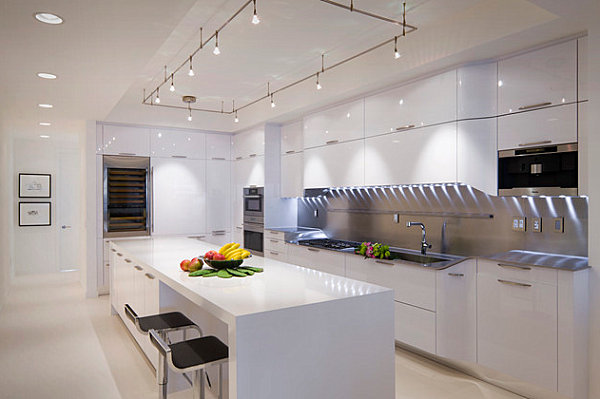 neon beleuchtung im küchenbereich minimalistisch design