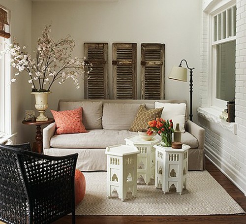 orientalische Tische im Interior Design weiß farbe wohnzimmer