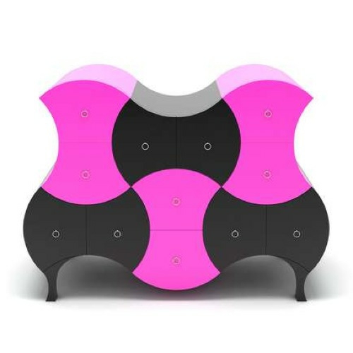 originelle attraktive kommoden pink schwarz farben