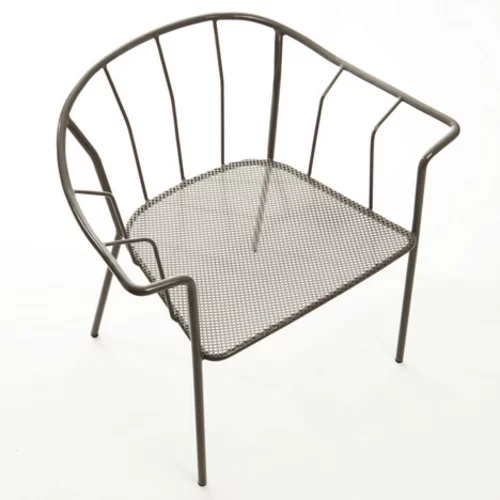 origineller outdoor stuhl metall rücklehne gitter sitzplatz