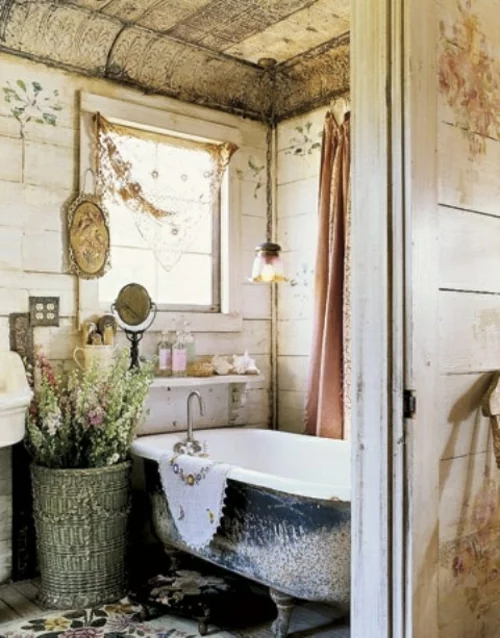 rustikale badezimmer design ideen badewanne damalig