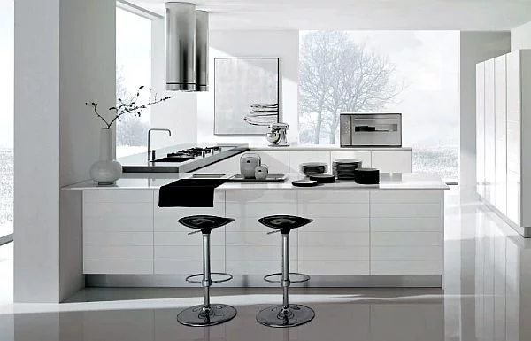 schöne küchen farbpalette weiß schwarz klassisch kombination