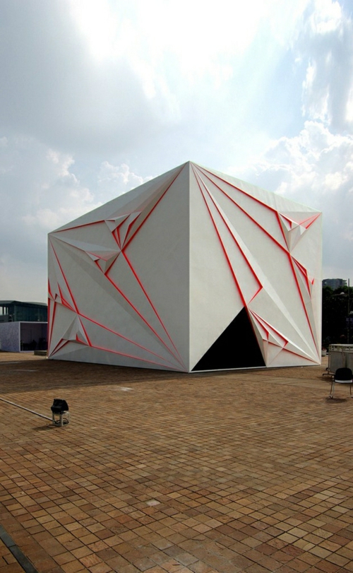 spektakuläre Gebäude Designs origami originell weiß fassade