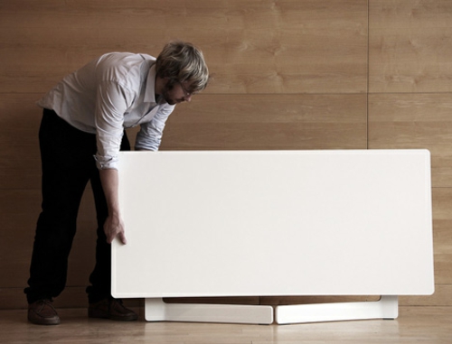 weißes klappbares tisch design oberfläche