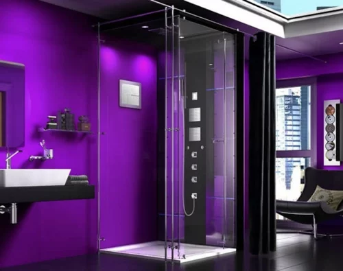 Bilder von innovativen Dampfduschen badezimmer lila ambiente