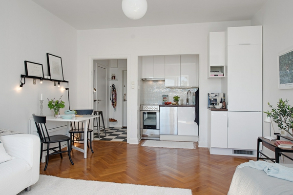  Einzimmerwohnung in Schweden teppich schrank küche