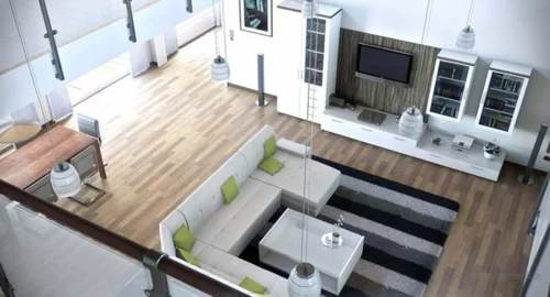 Das Wohnzimmer attraktiv einrichten kissen grün sofa rücklehne