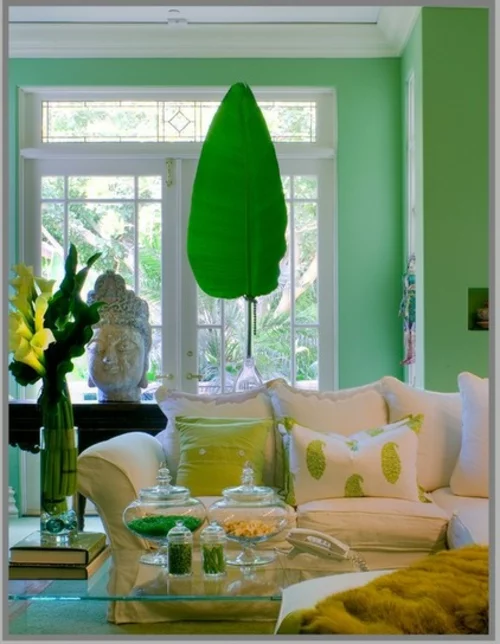 Dekoration und Accessoires fürs schöne Zuhause pflanzen minzgrün sofa