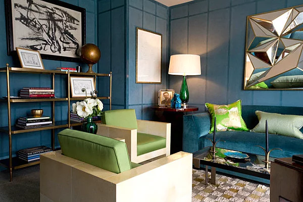 Farbpaletten und Strategien beim Interior Design grüne auflagen möbel