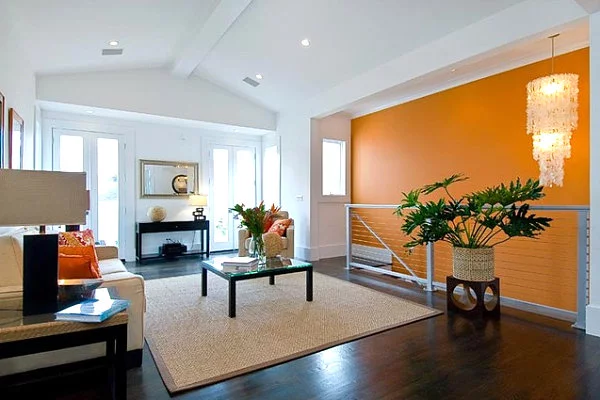 Farbpaletten und Strategien beim Interior Design orange teppich