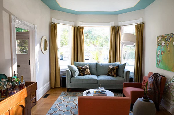 Farbpaletten und Strategien beim Interior Design wohnzimmer gardinen