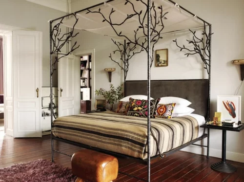 Himmelbetten aus Holz im Schlafzimmer gestell metall matratze