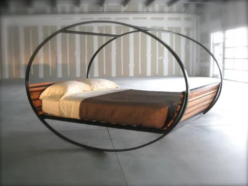 Himmelbetten aus Holz im Schlafzimmer minimalistisch design