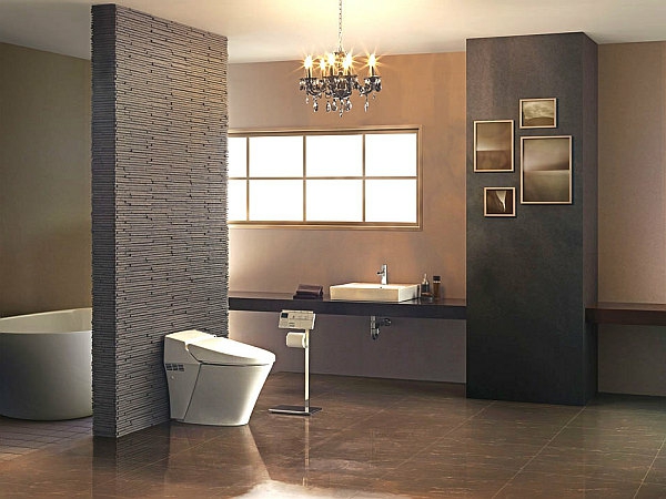 Moderne Badezimmer Ideen Luxus Komfort kronleuchter trennwand