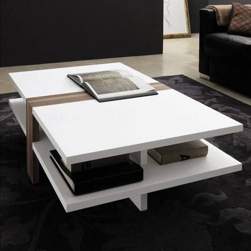 Moderne attraktive Couchtische fürs Wohnzimmer weiß platte