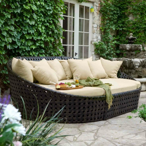 Preiswerte Gartenmöbel im Außenbereich gewebt rattan sofa