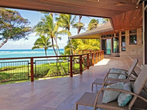 Residenz auf Hawaii mit einem sehr kreativen Design rattan liegen