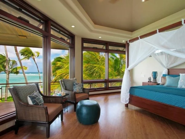 Residenz auf Hawaii mit einem sehr kreativen Design schlafzimmer himmelbett
