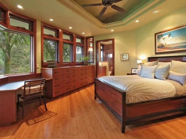 Residenz auf Hawaii mit einem sehr kreativen Design schlafzimmer holz