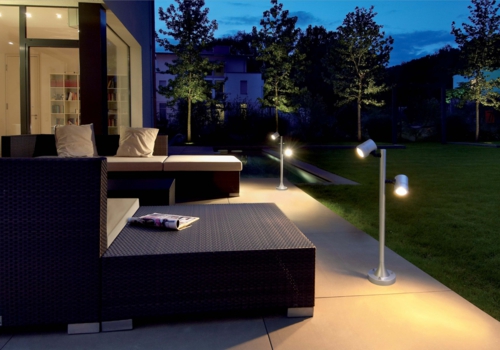 beleuchtung für garten veranda stehlampe modern rattan möbel
