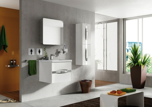 coole Bilder von Badezimmern grau minimalistisch trennwand