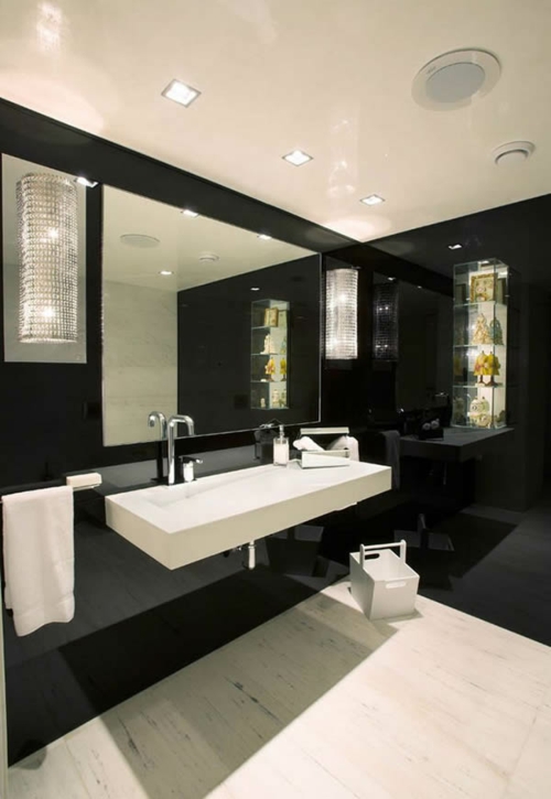 coole Bilder von Badezimmern schwarz einrichtung deckenleuchten