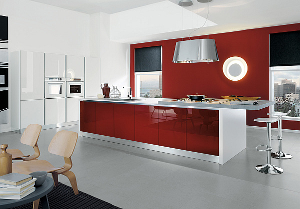 coole rote farbe für die küche glänzend amaranth rot