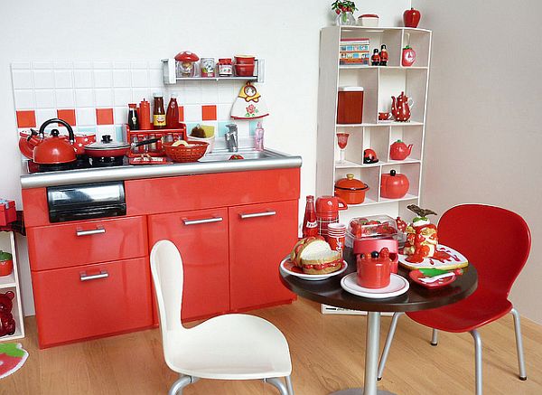 coole rote farbe für die küche niedliche einrichtung kleine wohnung