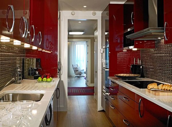 coole rote farbe für die küche renoviert in dunklen nuancen