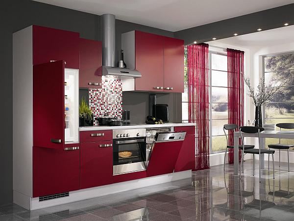 coole rote farbe für die küche sehr schick und modern