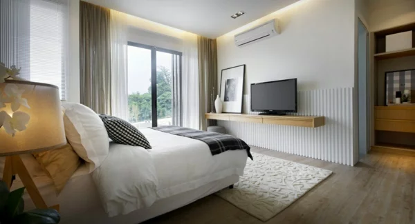 cooles stadthaus design integrierte indirekte beleuchtung schlafzimmer