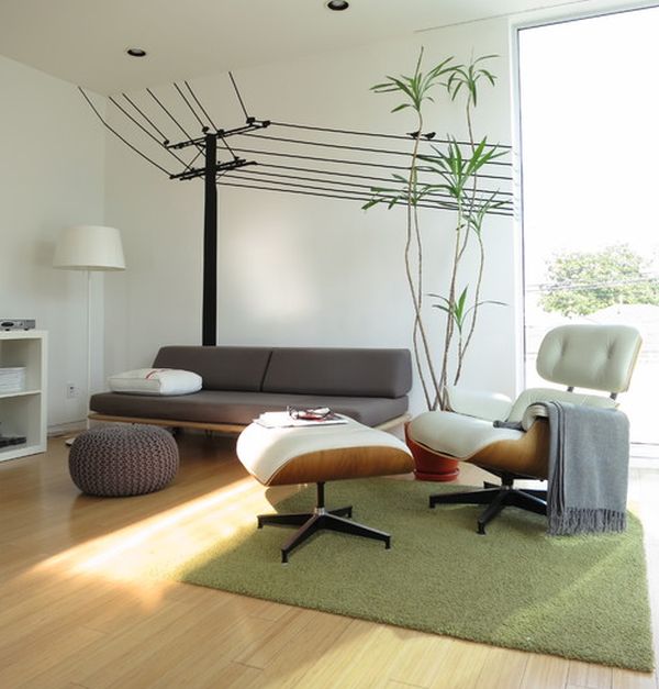 das zeitlose Eames Lounge Chair bequem grün teppich bettdecken