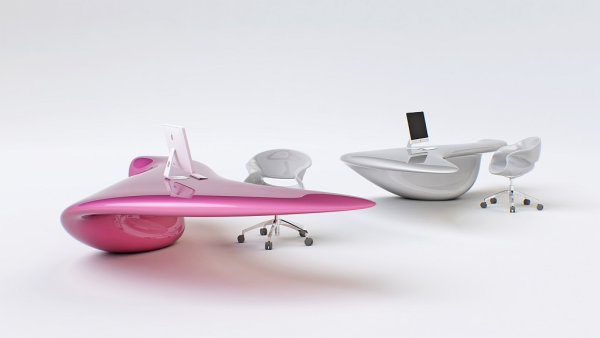 ergonomische möbel und technologie der zukunft skulptur tisch