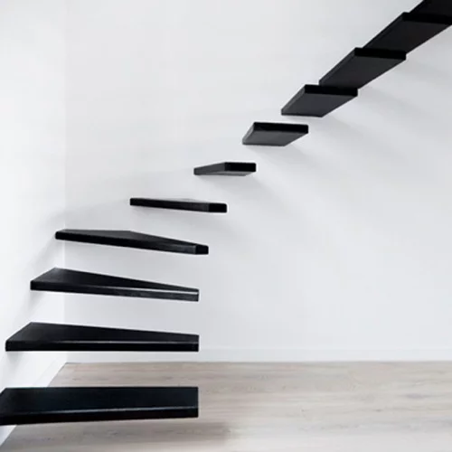 erstaunliche  treppen stufen schwebene stufen schwarz stahl