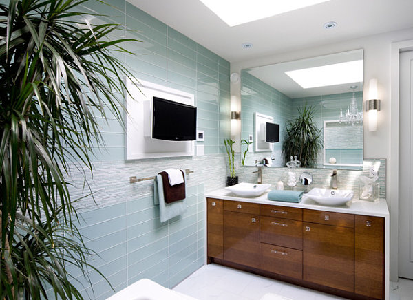 frische interior designs badezimmer waschtisch schubladen fliesen
