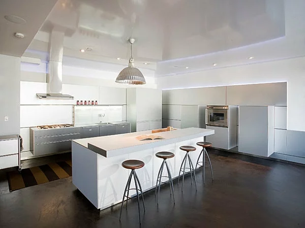 innovative küchenbar designs barhocker weiß konstruktion holz bodenbelag