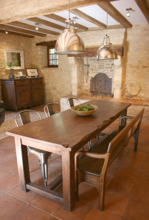 interieur designs im italienischen stil rustikal küche pendelleuchten