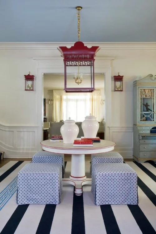  Interior Designs in Rot, Weiß und Blau idee esszimmer