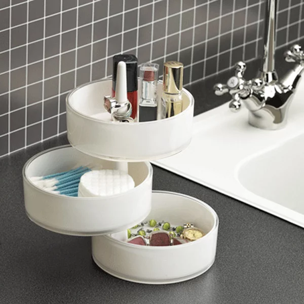 kreative badezimmer gestaltung aufbewahren rund offen schubladen