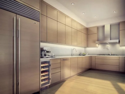 kreative küchen designs holz eingebaut küchenschränke kühlschrank