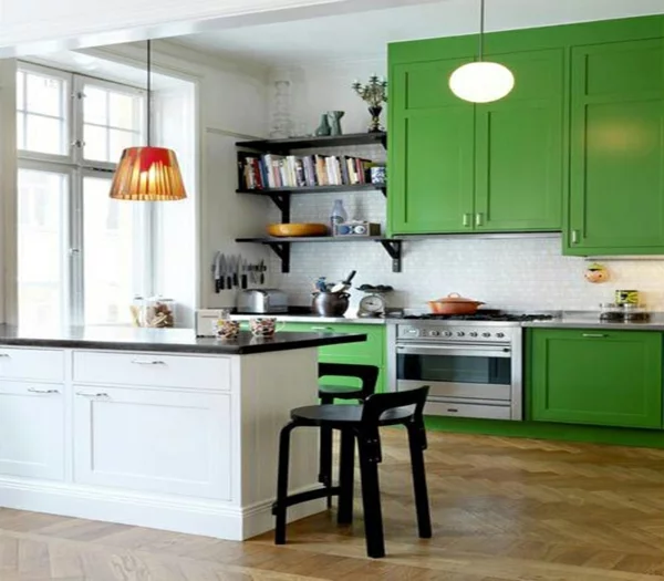 küche upgraden klassisch einrichtung weiß grün arbeitsplatte