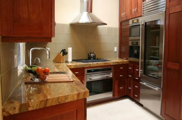 kühlschrank glastüren ideen küche design holz oberflächen glatt linien