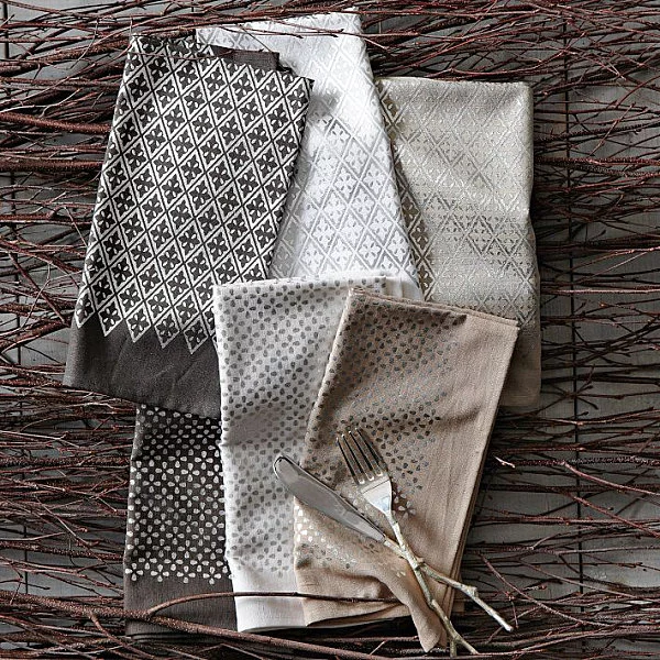 metallglanz bei interior design tolles serviettenset aus stoff