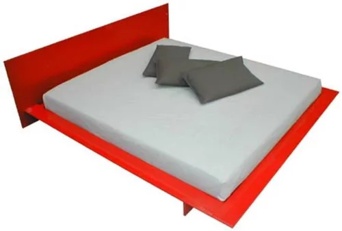 modernes bett im schlafzimmer gestell matratze minimalistisch