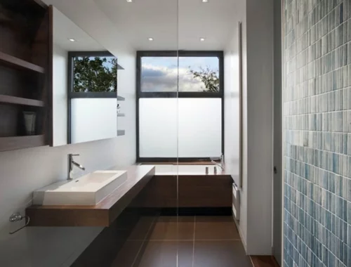 modern badezimmer design bild idee spiegel glas fenster